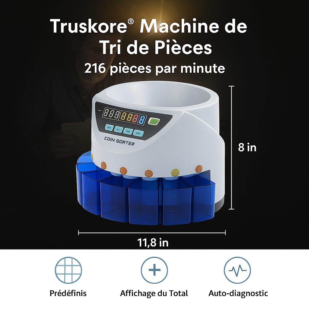 Truskore Geldtelmachine munten (Grijs) -  Inclusief Gratis Opberg- en Stofhoes -Munttelmachine [img 4] [NL->FR]