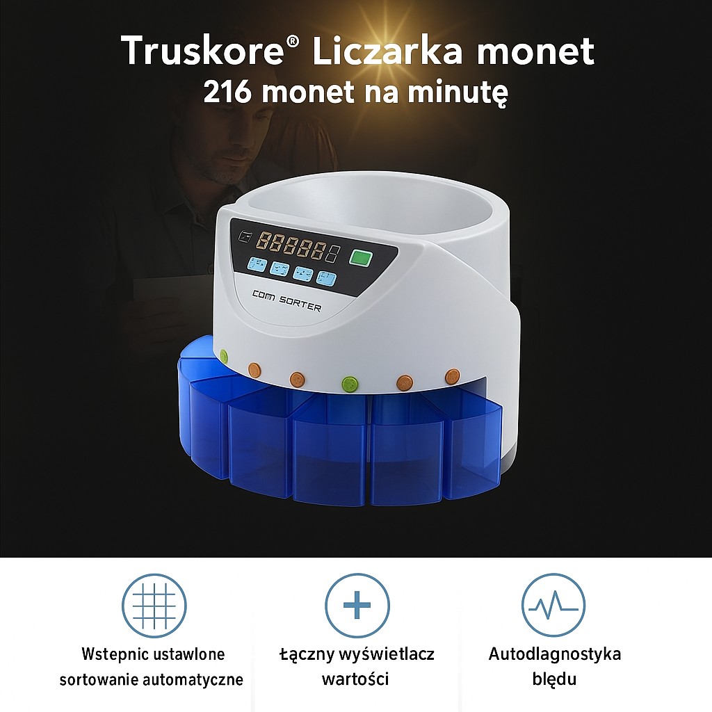 Truskore Geldtelmachine munten (Grijs) -  Inclusief Gratis Opberg- en Stofhoes -Munttelmachine [img 4] [NL->PL]