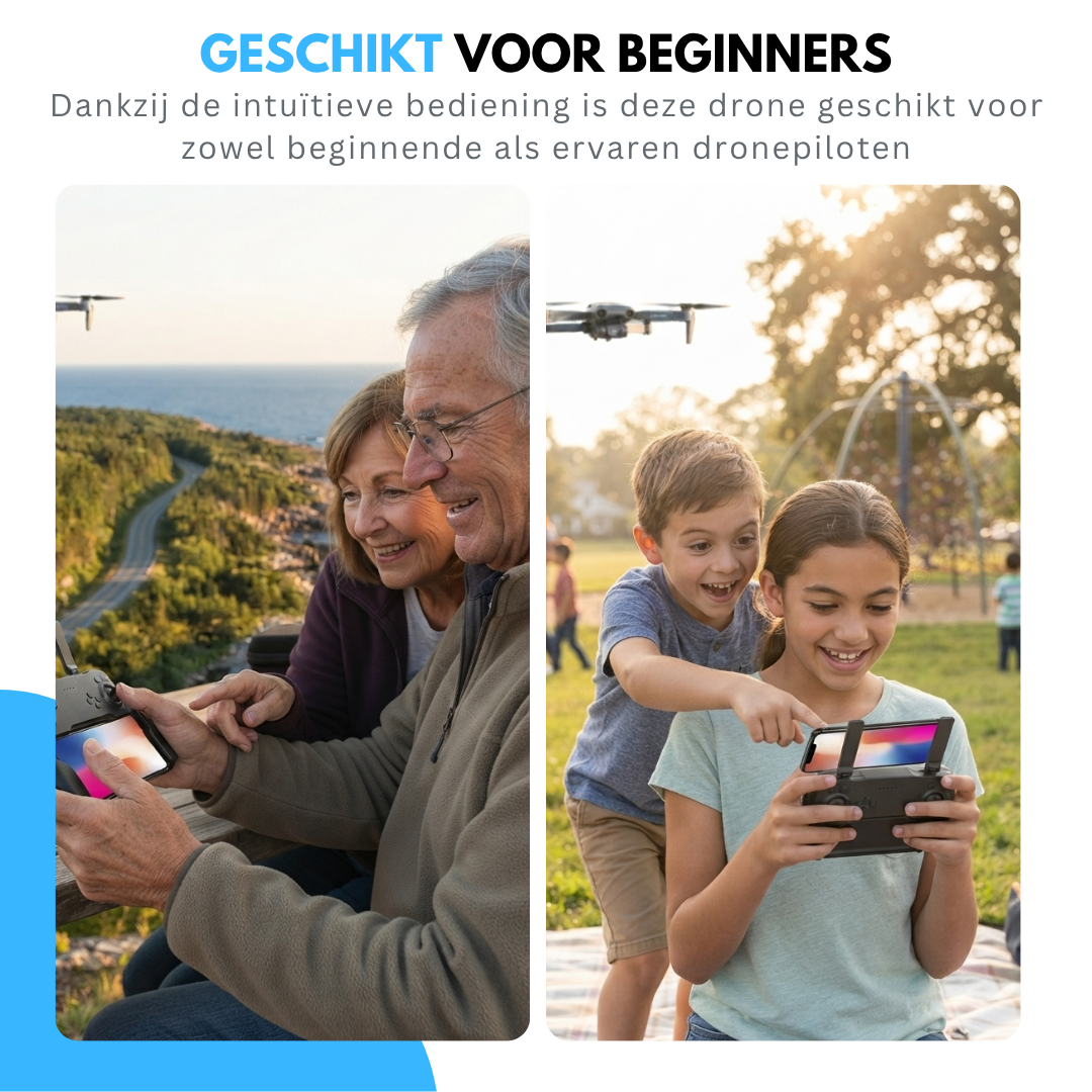 Livista P8 Drone Zwart - Mini Drone voor Binnen & Buiten - Drone met dubbele camera - Obstakelontwijking - Inclusief opbergtas en 2 Batterijen - Geschikt voor kinderen en volwassenen