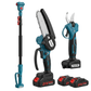 Truskore 4-in-1 Accu Tuingereedschap Set 244cm - Telescopische Snoeischaar & Telescopische Mini Kettingzaag - Mini Kettingzaag & 25 mm Elektrische Snoeischaar - 21V Li-Ion - 8 inch - Incl. 2 Accu's, Lader & Koffer