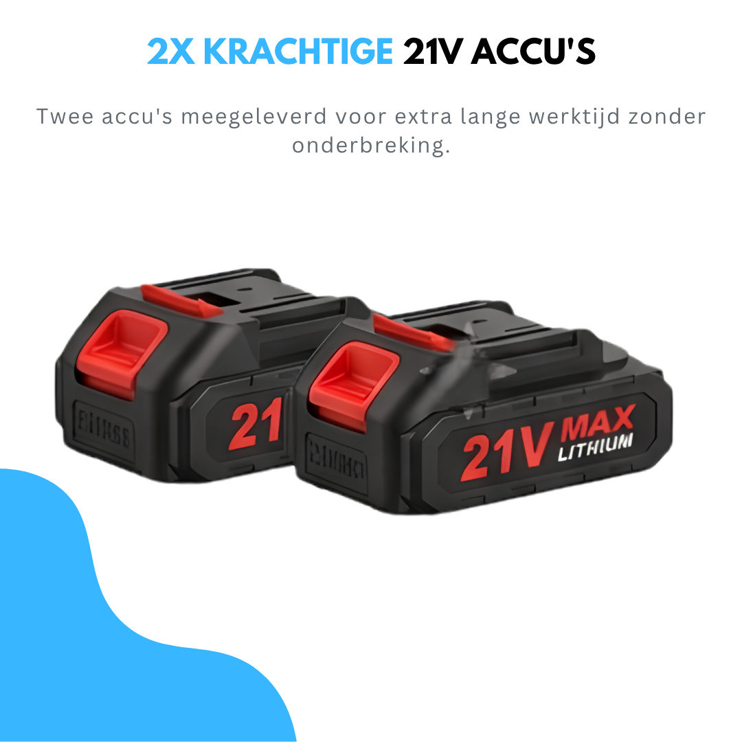 Truskore 4-in-1 Accu Tuingereedschap Set 244cm - Telescopische Snoeischaar & Telescopische Mini Kettingzaag - Mini Kettingzaag & 25 mm Elektrische Snoeischaar - 21V Li-Ion - 8 inch - Incl. 2 Accu's, Lader & Koffer